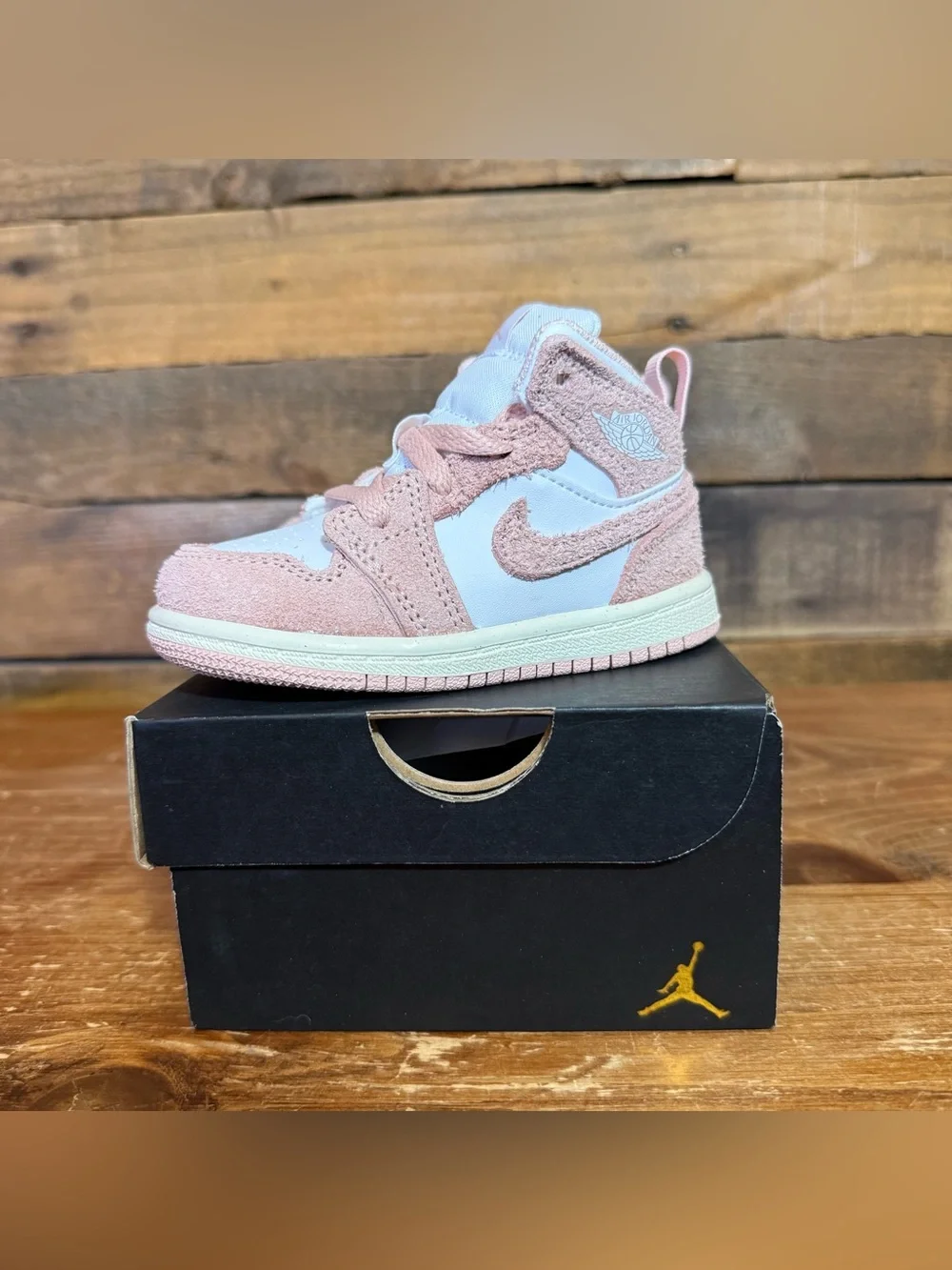 TODDLERS Size 6 Jordan 1 Mid SE High Washed Pink and White